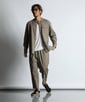 セットアップ 麻混COOLMAXノーカラーシャツ