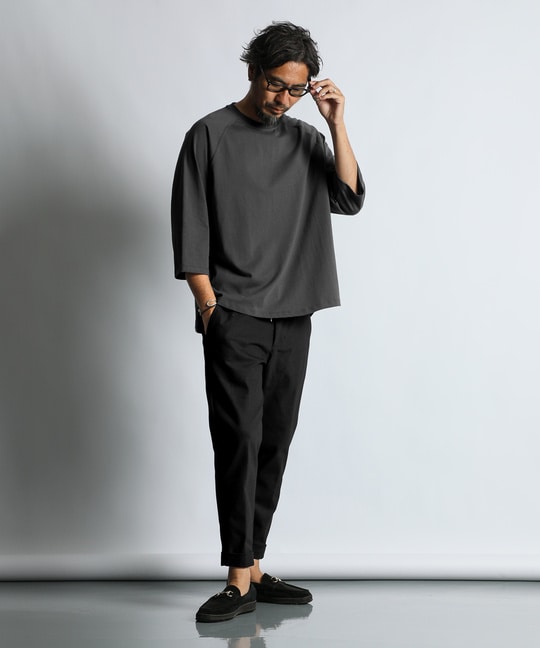 2重編み ラグランスリーブ 7分袖Tシャツ ｜The DUFFER of St