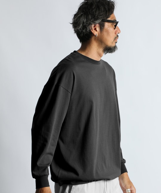 2重編み 裾ドローコード付き ロンTEE