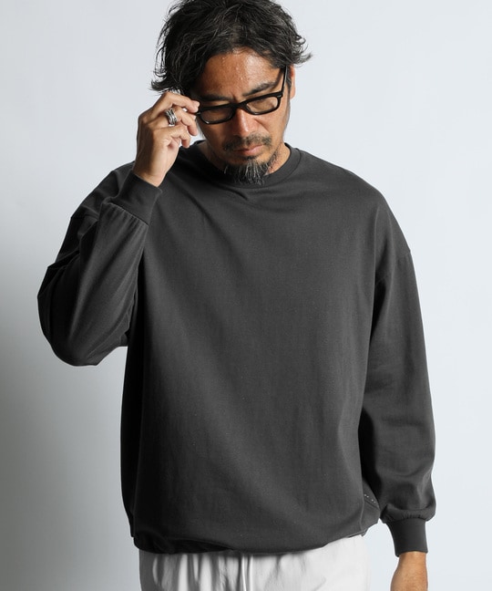 2重編み 裾ドローコード付き ロンTEE