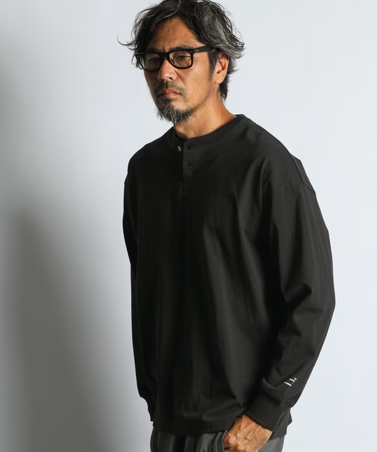 ダファー8オンスヘビーウェイトオーバーサイズヘンリーネックロングTシャツＭ 8オンス ヘビーウェイト オーバーサイズ ヘンリーネック ロンT