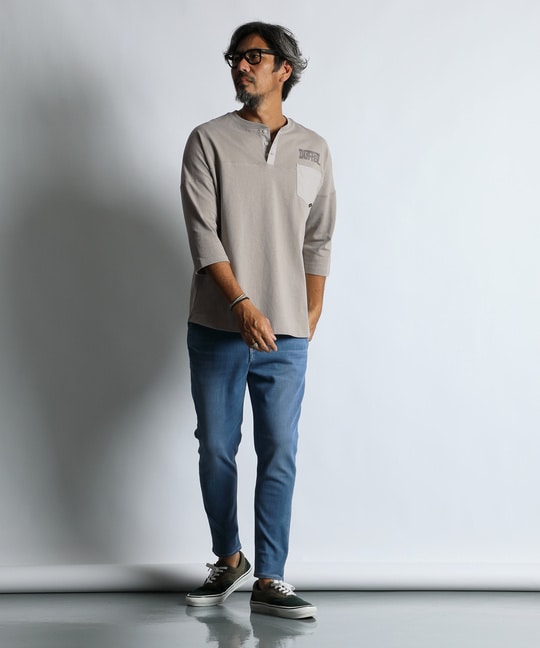 7分袖 ヘンリーネック アーカイブTシャツ