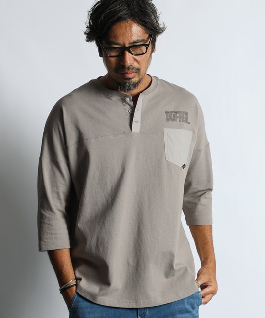 7分袖 ヘンリーネック アーカイブTシャツ