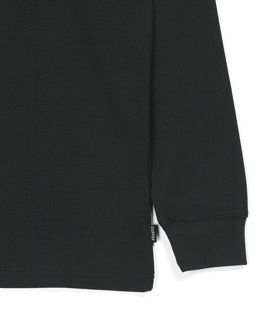 〔BLACK LABEL〕：ワッフル素材ロングスリーブTシャツ