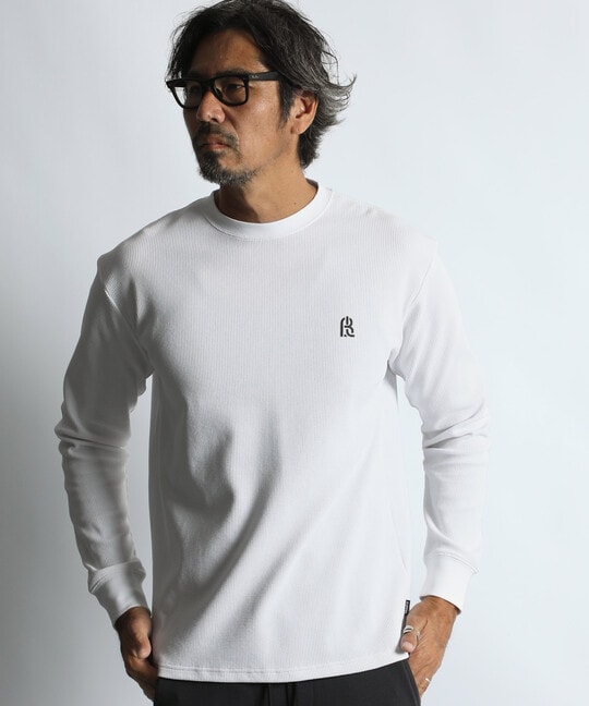 〔BLACK LABEL〕：ワッフル素材　ロングスリーブTシャツ