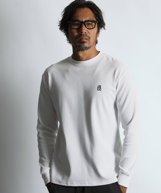 〔BLACK LABEL〕：ワッフル素材ロングスリーブTシャツ