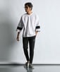 〔BLACK LABEL〕：セットアップ ポンチ素材 7分袖Tシャツ