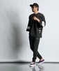 〔BLACK LABEL〕：セットアップ ポンチ素材 7分袖Tシャツ