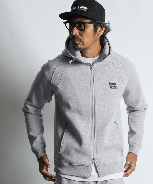 〔BLACK LABEL〕：セットアップ ダンボールニット ジップパーカー