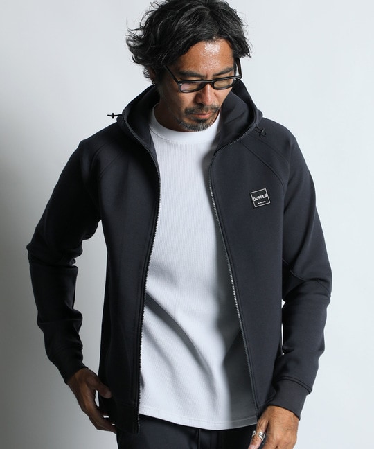 〔BLACK LABEL〕：セットアップ ダンボールニット ジップパーカー