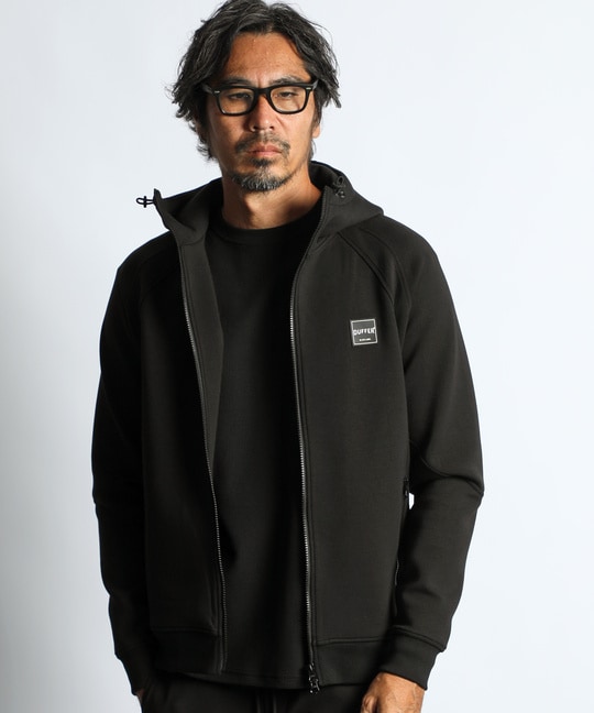 〔BLACK LABEL〕：セットアップ ダンボールニット ジップパーカー