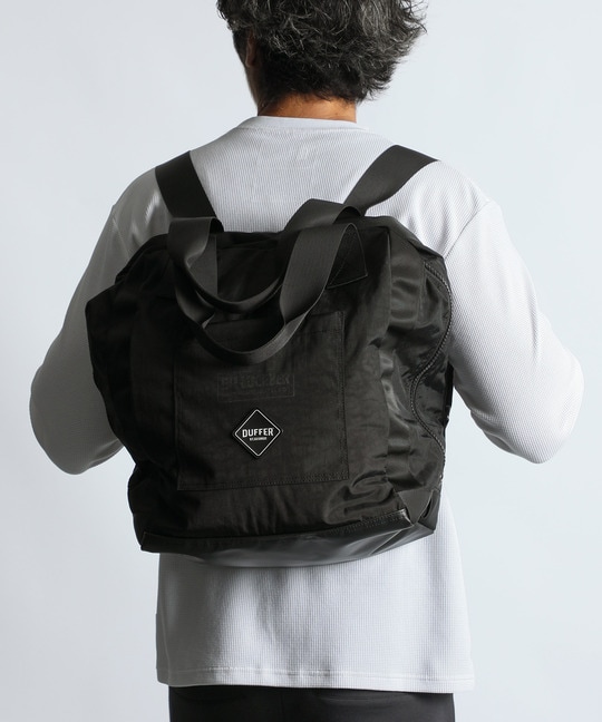 LUCEBER × BLACK LABEL：ルースバー別注 2ウェイ パラシュートバッグ