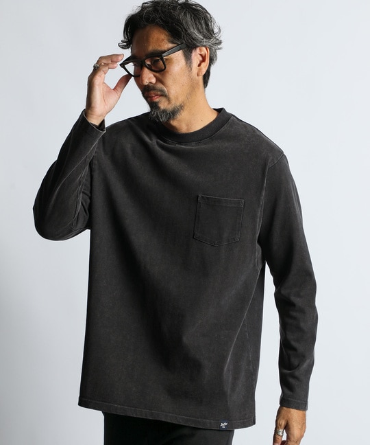 ポンチ素材 スノー加工 ルーズフィットロンTEE