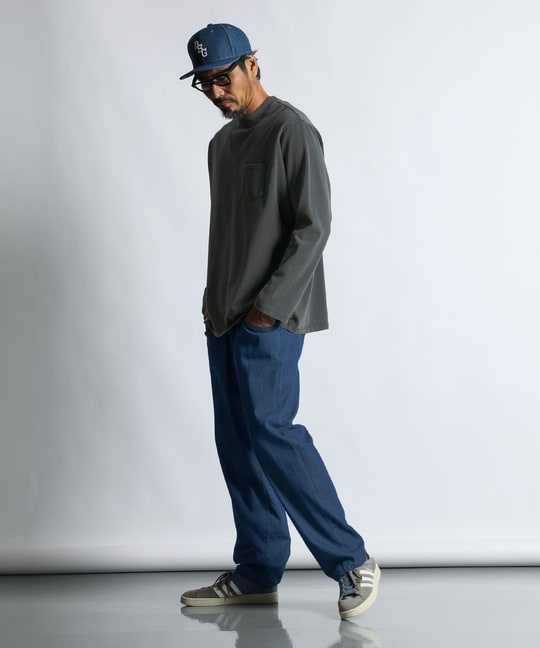 ポンチ素材 スノー加工 ルーズフィットロンTEE