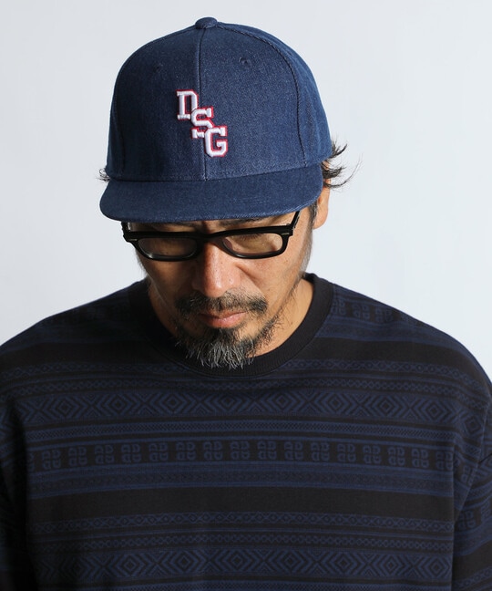 オリジナル デニム フラットバイザーキャップ