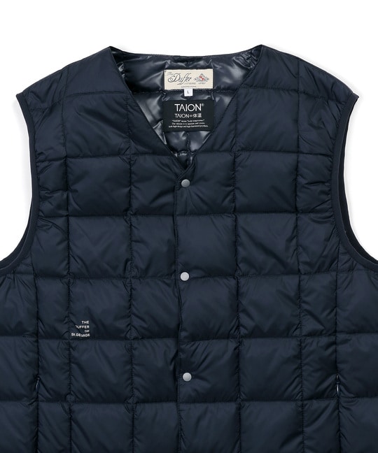 TAION×DUFFERベーシック Vネック インナーダウンベスト