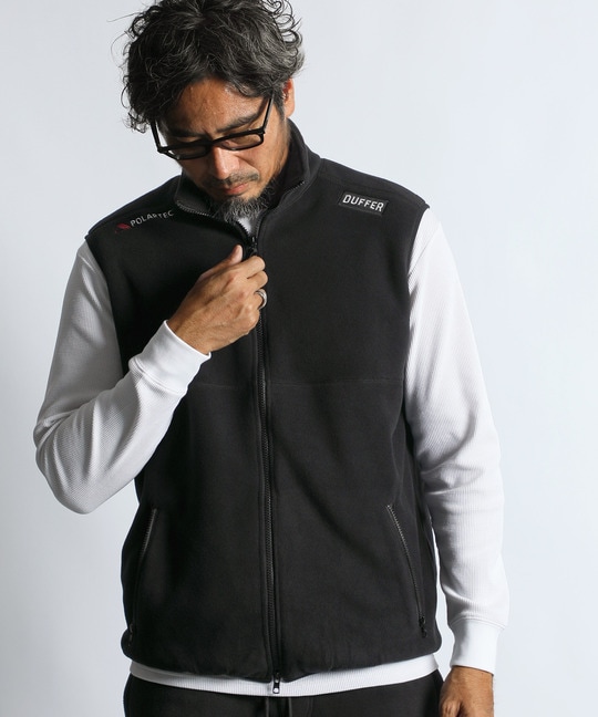 〔BLACK LABEL〕：POLARTEC フルジップベスト