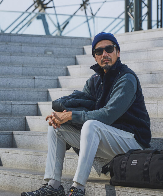〔BLACK LABEL〕：POLARTEC フルジップベスト