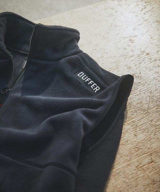 〔BLACK LABEL〕：POLARTEC フルジップベスト