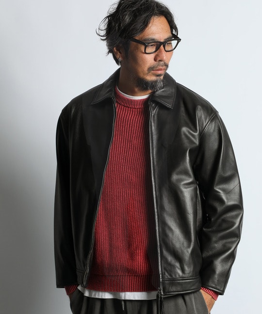 シープスキンレザー シングルライダース ジャケット