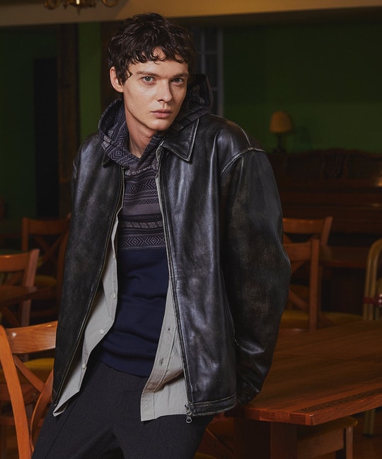 シープスキンレザー シングルライダース ジャケット