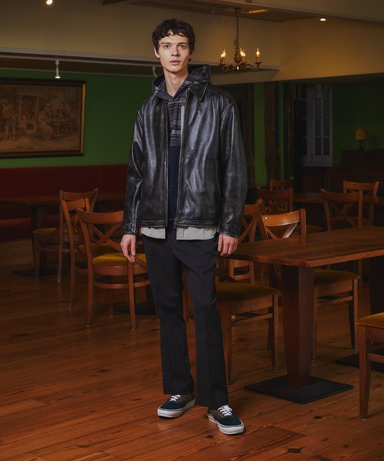 シープスキンレザー シングルライダース ジャケット