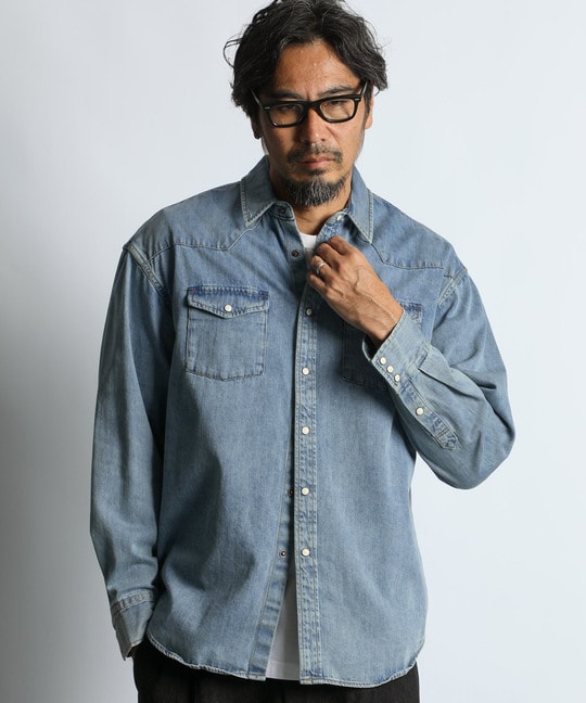 8オンス デニム ウエスタンシャツ