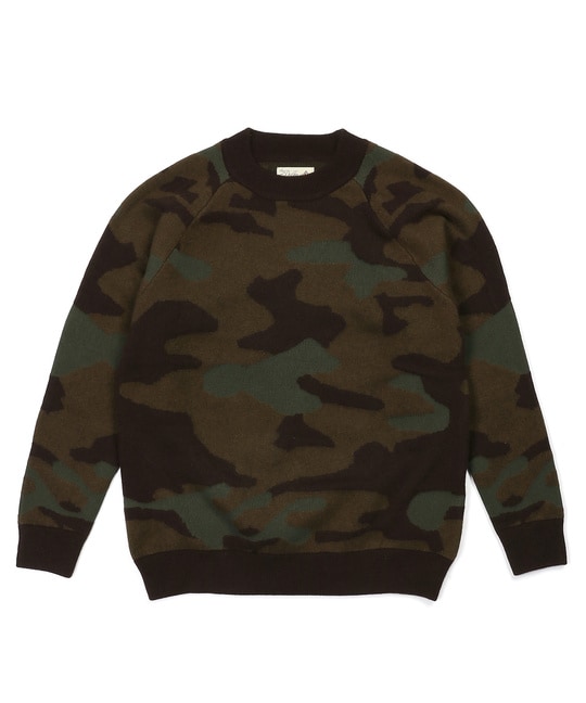 迷彩柄 ウッドランドカモ ジャガードニット