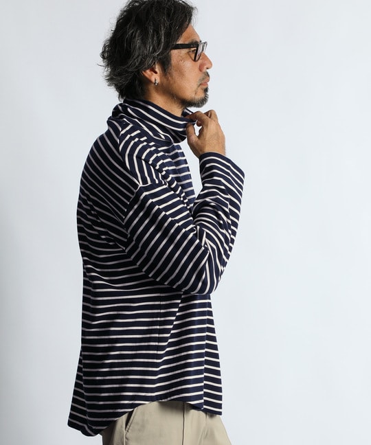ボーダー タートルネック ロンTEE