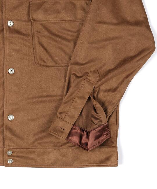 フェイクスウェード オープンカラーシャツ