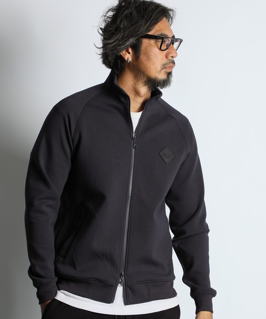 〔BLACK LABEL〕：セットアップ ダンボールニット スタンドジップ トップス