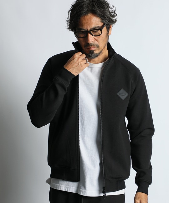 〔BLACK LABEL〕：セットアップ ダンボールニット スタンドジップ トップス
