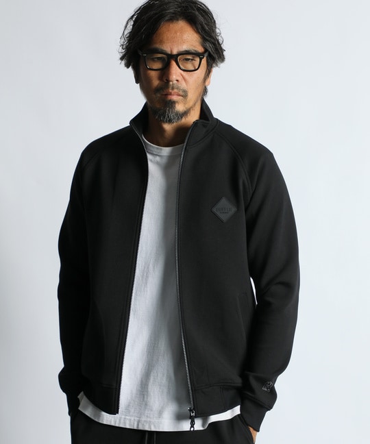 〔BLACK LABEL〕：セットアップ ダンボールニット スタンドジップ トップス