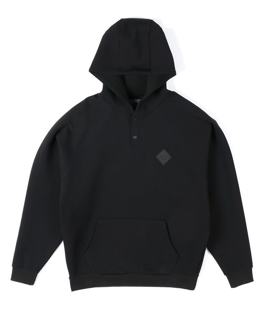 〔BLACK LABEL〕：セットアップ ダンボールニット ヘンリーネック パーカー