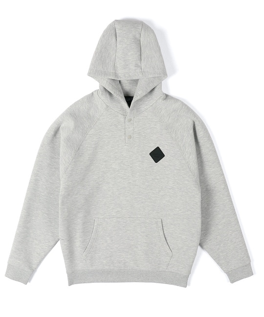 〔BLACK LABEL〕：セットアップ ダンボールニット ヘンリーネック パーカー