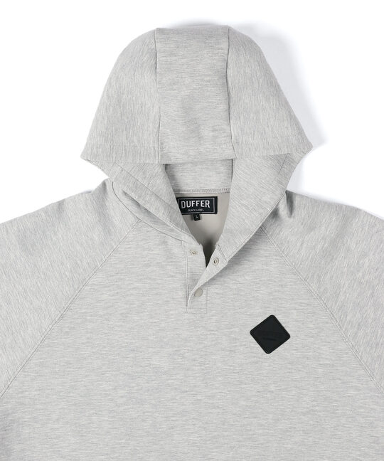 〔BLACK LABEL〕：セットアップ ダンボールニット ヘンリーネック パーカー