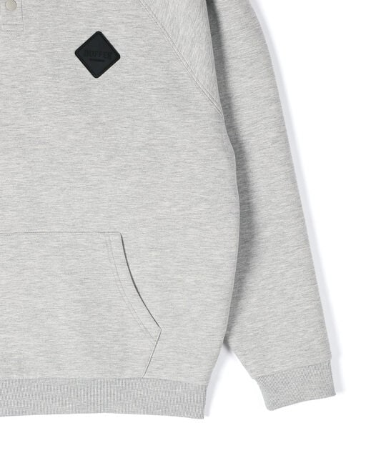 〔BLACK LABEL〕：セットアップ ダンボールニット ヘンリーネック パーカー