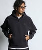 〔BLACK LABEL〕：セットアップ ダンボールニット ヘンリーネック パーカー