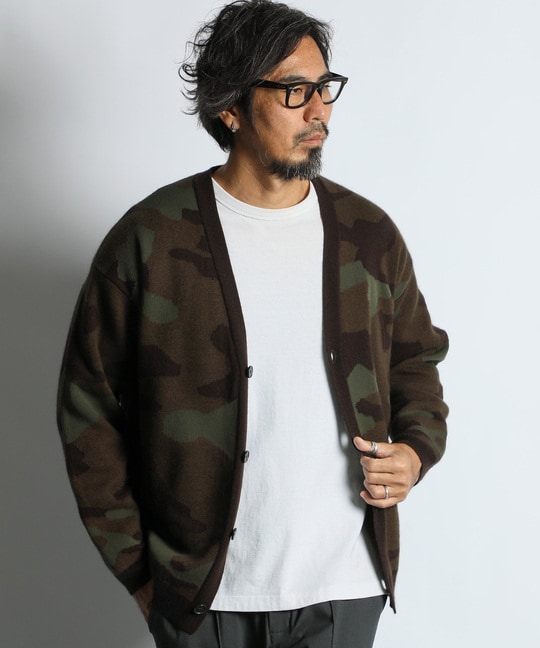 迷彩柄 ウッドランドカモ ニットカーディガン