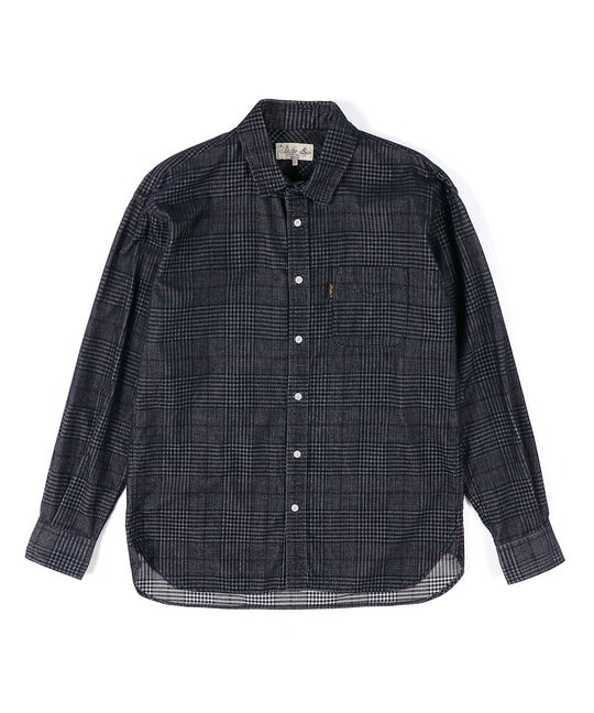 コーデュロイ タッターソール チェックシャツ