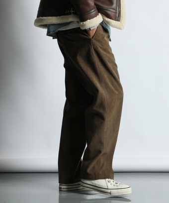 起毛ツイル ワンタック スラックス