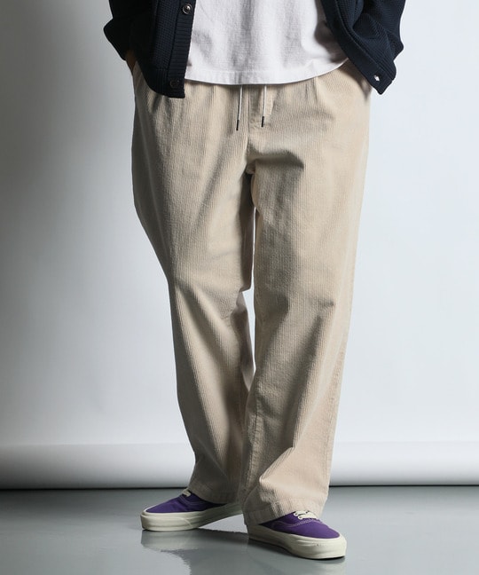 ストレッチコーデュロイ イージー ワイドパンツ