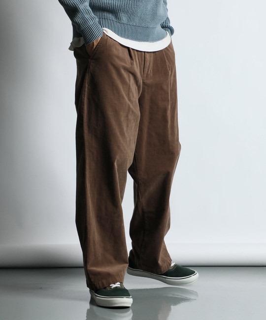 モールスキン ワンタック イージーワイドパンツ