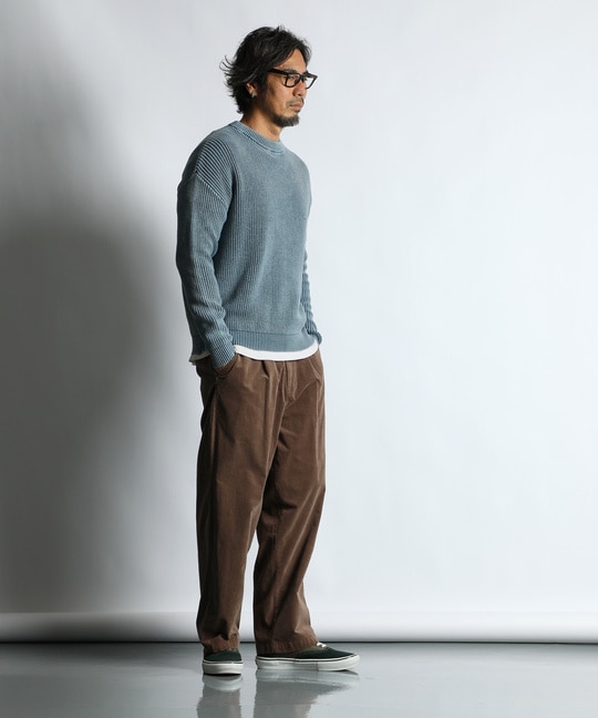 モールスキン ワンタック イージーワイドパンツ