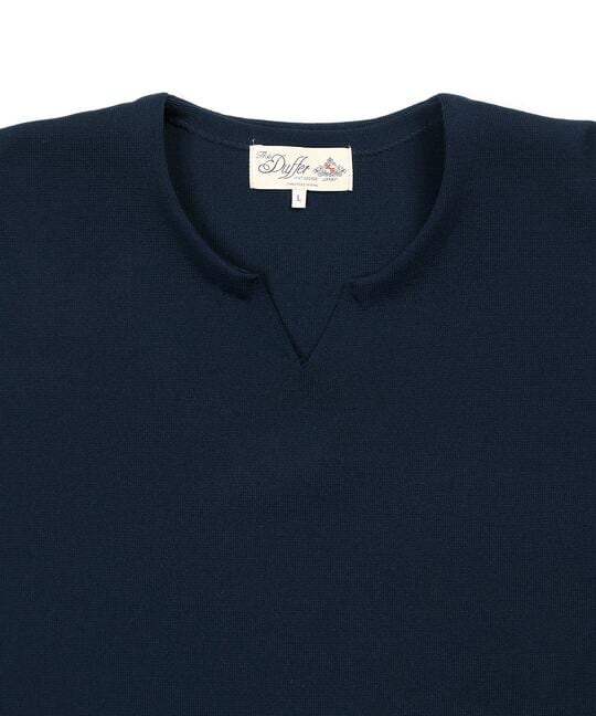 自宅で洗える ウォッシャブル キーネックニット