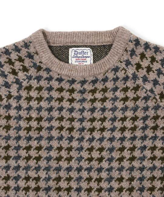 ジャガード ガンクラブチェック ニット