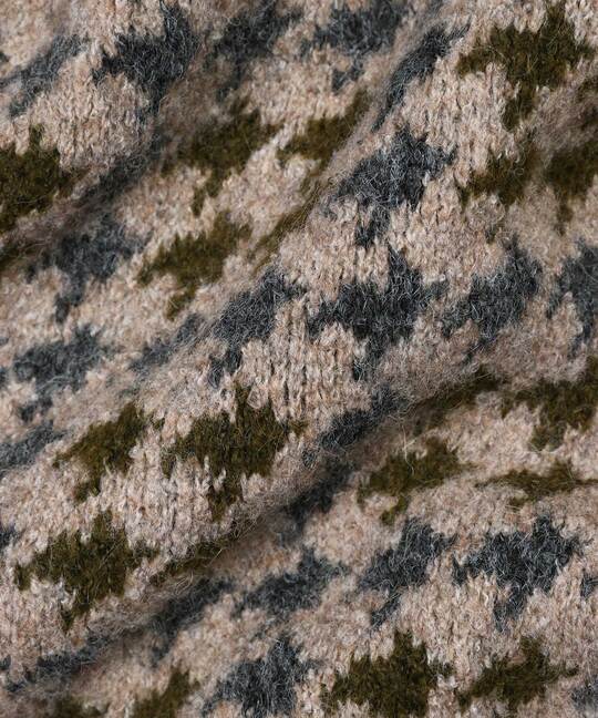 ジャガード ガンクラブチェック ニット