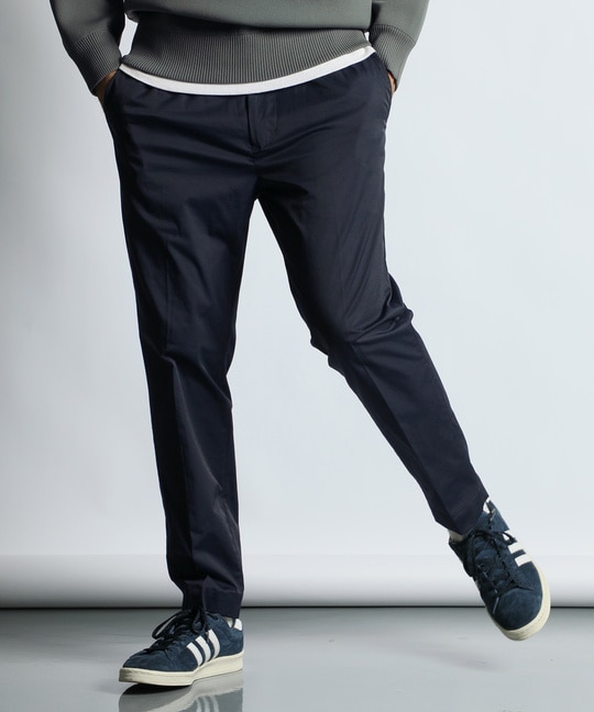 コットンナイロン スリム イージースラックス