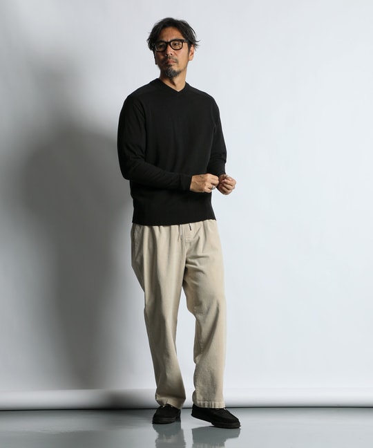 帯電防止・吸湿発熱機能 Vネックニット