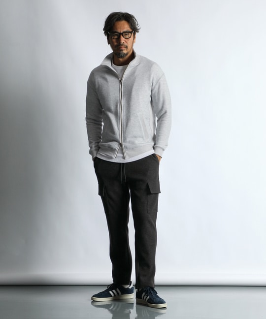 スタンドカラー フルジップ トップス